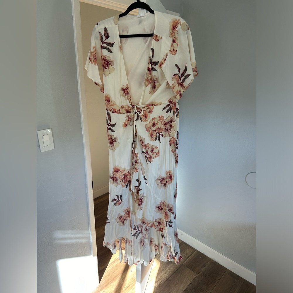Wrap tie floral dress